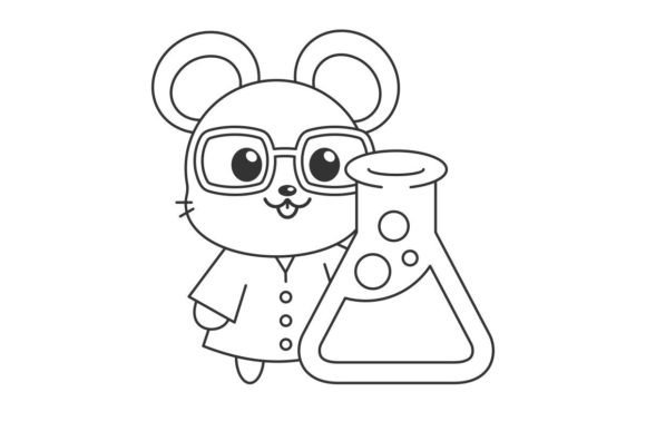 Adorable Lab Rodent: A Charming Graphic Asset