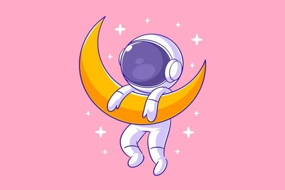 Astronaut Hanging on the Moon Alone: A Design Asset