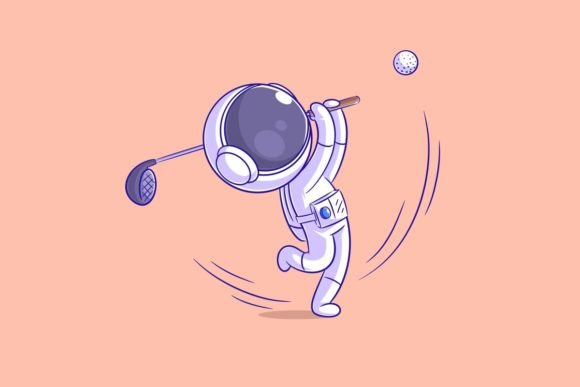 Astronaut is Playing Golf: A Vector Design Asset for Creative Professionals