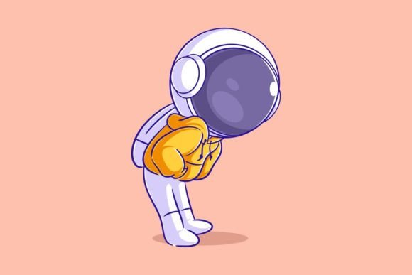Astronaut Wearing a Yellow Jacket: Bold Visual Asset