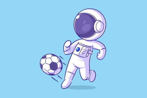 Astronauts Are Excited to Play Football: A Cosmic Design Asset