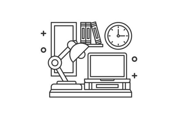 Creative Clock Cartoon Line Art for Modern Offices