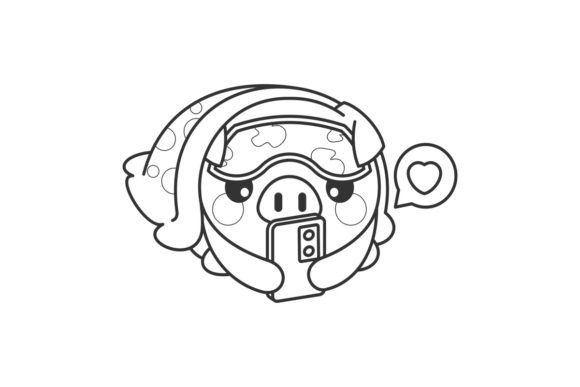 Cute Pig Wearing Blanket: A Modern Design Asset