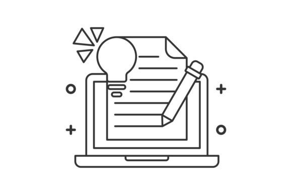 Cute Writing Idea with Laptop Line Style: A Designer's Asset