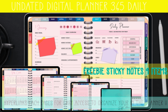 Undated Digital Planner: A Colorful Theme for Creative Workflow