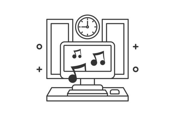 Workspace in a Room with Computer Table: A Vector Design Asset
